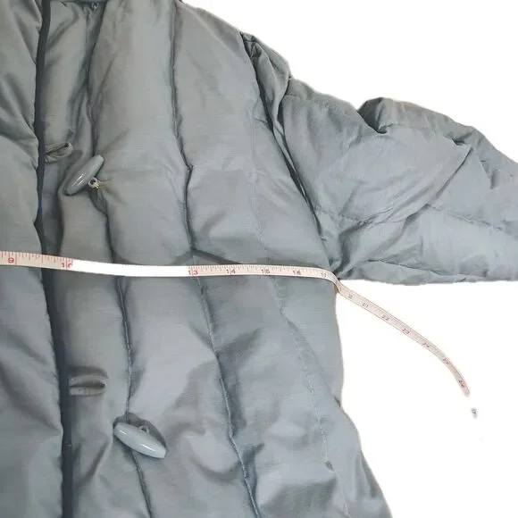 Woolrich Womens Down Coat Size Small Blue Puffer Toggle Vintage Long Jacket - Picture 11 of 12